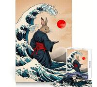 Puzzle Lapin Samouraï 1000 Pièces pour Adultes Jeu Intellectuel Découpe Précise Cadeau de Noël (38x26cm)