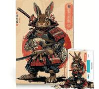 Puzzle Lapin Samouraï 1000 Pièces pour Adultes Stimulation de la Mémoire et Soulagement de l'Anxiété Cadeau Artistique à Assembler (38x52cm)