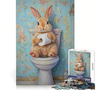 Puzzle Lapin sur Le Trône pour Adultes 1000 Pièces Découpe Lisse Cadeau Parfait (38x52cm)
