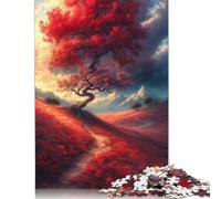Puzzle l'arbre de Vie Rouge, Un Puzzle Stimulant et Stimulant en Carton 100% recyclé pour Adultes, Cadeau d'anniversaire, 1000 pièces (75 x 50 cm)