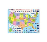 Puzzle Larsen K12, Carte Politique des États-Unis, Âges 7-12, Puzzle Cadre éducatif, Apprendre États et Capitales