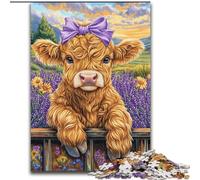 Puzzle Lavande Yak 1000 pièces pour Adultes et Adolescents, Difficile à réaliser, mais Amusant et Humoristique, Cadeau d'anniversaire, décoration Murale (50x75cm)