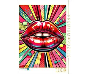 Puzzle · Le Baiser de la Muse - Pop Art | Explosion de passion : un baiser en rouge vif · 1000 pièces · Format assemblé 64 × 48 cm · CALVENDO Puzzle