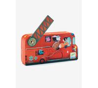 DJECO Puzzle Carton Camion de Pompier (16 Pièces) - Enfants Dès 3 Ans - Renforce la Dextérité et la Patience - Qualité durable - Boîte Camion de Pompier Avec Échelle Pivotante - Idéal Cadeau