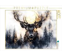 Puzzle · Le cerf de rêve Sort du Brouillard - Silencieux et Merveilleux | 1000 pièces · Format assemblé 64 × 48 cm · CALVENDO Puzzle