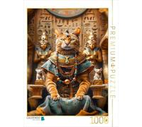 Puzzle · Le Chat Mauhotep dans Le Monde Fascinant des pharaons | Le chat égyptien à l'élégance divine dans le style des pharaons · 1000 pièces · Format assemblé 64 × 48 cm · CALVENDO Puzzle