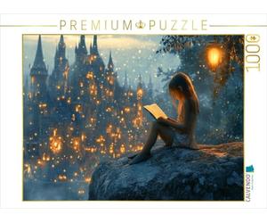 Puzzle · Le château des fées - Une Fille lit Un Livre | 1000 pièces · Format assemblé 64 × 48 cm · CALVENDO Puzzle