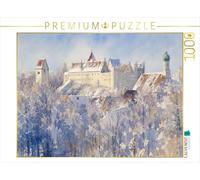Puzzle · Le château Haut de Füssen, représenté dans Un Style Aquarelle | L' er à Füssen · 1000 pièces · Format assemblé 64 × 48 cm · CALVENDO Puzzle