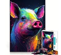 Puzzle Le Cochon Qui Couine 1000 Pièces pour Adultes Jeu de logique et d'adresse Découpe précise 38x52cm