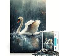 Puzzle Le Cygne sous la Pluie pour Adolescents, 1000 pièces, Jeu de logique, Passe-Temps à la Maison, découpe précise, Cadeau de fête 50x75cm