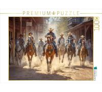 Puzzle · Le Far West | Visiteurs de la ville western montés à l'état sauvage · 1000 pièces · Format assemblé 64 × 48 cm · CALVENDO Puzzle