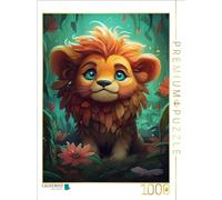 Puzzle · Le Fier Lion | Une adorable illustration IA d'un petit lion fier à la… · 1000 pièces · Format assemblé 64 × 48 cm · CALVENDO Puzzle