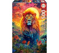 Educa Borrás - Puzzle - Regard majestueux du Lion - 500 pièces - 34 x 48 cm - Dès 11 ans