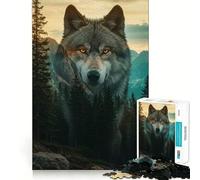 Puzzle Le Loup dans la Nature pour Adultes,1000 pièces,Jeu de réflexion et d'adresse,découpe de Haute précision,défi divertissant pour Les Loisirs (38x52cm)