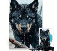 Puzzle Le Loup d'hiver pour Adolescents 1000 Pièces Développe la Mémoire Doucement Profiter Cadeau de Noël aux Bords Nets 50x75cm