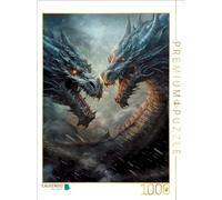 Puzzle · Le Moyen Âge, avec Ses Dragons, Ses Chevaliers et Ses châteaux | forts · Des dragons en combat · 1000 pièces · Format assemblé 64 × 48 cm · CALVENDO Puzzle