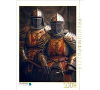 Puzzle · Le Moyen Âge, avec Ses Dragons, Ses Chevaliers et Ses châteaux | forts · Imposantes armures de chevalier · 1000 pièces · Format assemblé 64 × 48 cm · CALVENDO Puzzle