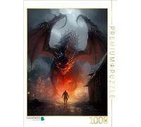 Puzzle · Le Moyen Âge, avec Ses Dragons, Ses Chevaliers et Ses châteaux | forts · Rencontre avec un dragon · 1000 pièces · Format assemblé 64 × 48 cm · CALVENDO Puzzle