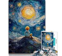 Puzzle Le Petit Prince du Ciel Nocturne 1000 pièces pour Adultes, Cadeaux, Aide Le Cerveau à exercer des Jouets addictifs pour cultiver la Patience, Excellent Cadeau 38x26cm