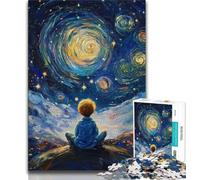 Puzzle Le Petit Prince du Ciel Nocturne pour Adultes 1000 Pièces, Aide Le Cerveau à Exercer des Jouets Addictifs pour Cultiver la Patience Convient aux Couples 50x75cm