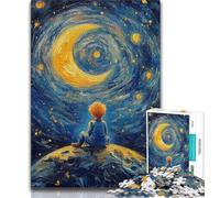 Puzzle Le Petit Prince du Ciel Nocturne pour Adultes 1000 Pièces, Jeu de Rôle et de Famille avec Pièces de Formes Aléatoires Entièrement Emboîtables (38x26cm)