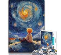 Puzzle Le Petit Prince du Ciel Nocturne pour Adultes 1000 Pièces, Jeu de Rôle et de Famille avec Pièces de Formes Aléatoires Entièrement Emboîtables (38x26cm)