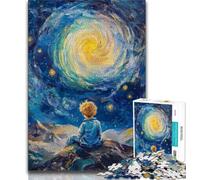 Puzzle Le Petit Prince du Ciel Nocturne pour Adultes et Adolescents, 1000 pièces, Jeu de société Stimulant, Chaque pièce est Unique - Jeu Familial Stimulant et Amusant 38x26cm
