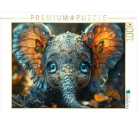 Puzzle · Le Petit Spooki | Eléphant avec papillon · KI généré · 1000 pièces · Format assemblé 64 × 48 cm · CALVENDO Puzzle