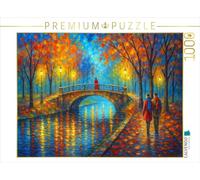 Puzzle · Le Pont dans Le Parc | Peinture colorée · 1000 pièces · Format assemblé 64 × 48 cm · CALVENDO Puzzle