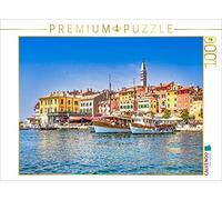 Puzzle · Le Port de Rovinj et l'église Sainte-Euphémie, sur la côte Ouest | de la péninsule d'Istrie, en Croatie · Port romantique avec… · 1000 pièces · Format assemblé 64 × 48 cm · CALVENDO Puzzle