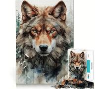 Puzzle Le Regard d'un Loup en colère pour Adolescents, 1000 pièces, améliore la mémoire, Jeu Calme et Amusant, Bords précis, Cadeau Artistique 38x52cm
