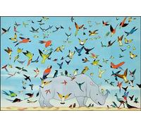 Puzzle "Le Rhinocéros et les oiseaux" - - Jérémie Moreau - 2042 - Jeux livres objets