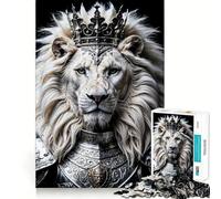 Puzzle Le Roi Lion Blanc 1000 Pièces pour Adolescents Stimule l'esprit Ajustement Parfait Loisirs Captivants pour des Moments Confortables à la Maison (38x26cm)
