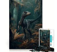 Puzzle Le Vélociraptor dans la Jungle pour Adultes,1000 pièces,Jeu de mémoire,Assemblage sécurisé et Solide,Jeu de Construction de Liens significatifs (38x52cm)