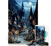 Puzzle Le Village des Sorcières 1000 Pièces pour Adultes Stimulation de la Mémoire Moment de détente Assemblage d'une Image Belle Œuvre 38x26cm