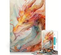 Puzzle légendaire Dragon Rouge 1000 pièces pour Adolescents Stimule la mémoire Loisirs faciles Bords Nets Surprise de Noël (50x75cm)