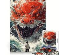Puzzle légendaire Dragon Rouge 1000 pièces pour Adultes, Jeu d'exercice Mental, détente, découpe de précision, Cadeau élégant (38x52cm)