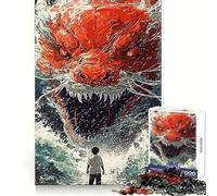 Puzzle légendaire Dragon Rouge 1000 pièces Un Puzzle Difficile pour Adultes Un Moment de détente et de réflexion (50x75cm)