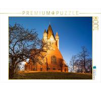 Puzzle · L'église Saint-Paul à Halle-Saale | L'église Saint-Paul de Halle-Saale, un soir de printemps · 1000 pièces · Format assemblé 64 × 48 cm · CALVENDO Puzzle