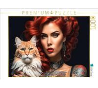 Puzzle · L'envoûtante | Mystérieuses femmes-chats · 1000 pièces · Format assemblé 64 × 48 cm · CALVENDO Puzzle