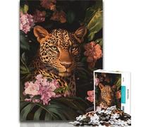 Puzzle Léopard 1000 pièces pour Adultes et Adolescents, Difficile à réaliser mais Amusant et Humoristique avec Affiche et fiche de Questions-réponses Assorties (75x50cm)