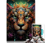 Puzzle Léopard Africain 1000 pièces pour Adolescents et Adultes, Anti-Stress, Difficile, décoration d'intérieur et Cadeaux Uniques (50x75cm)