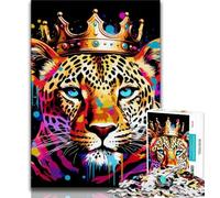 Puzzle Léopard Africain pour Adolescents 1000 Pièces, Jouet Éducatif Intellectuel Décompressant, Cadeaux Secret du Père Noël 38x26cm