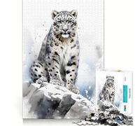 Puzzle léopard Aquarelle 1000 pièces,Jeu de mémorisation mentale,découpage de Haute précision,activité Manuelle,défi cérébral interactif pour la Maison (38x26cm)