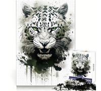Puzzle Léopard Aquarelle 1000 Pièces pour Adultes Développe la Concentration et Le Temps Bien Utilisé Assemblage Parfait Surprise de Noël (50x75cm)