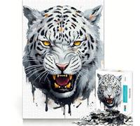 Puzzle Léopard Aquarelle pour Adolescents 1000 Pièces Jeu de Mémoire Amusant Surface Lisse sans Bavures Cadeau d'anniversaire Casse-tête (38x52cm)