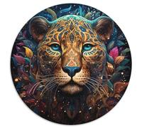 Puzzle Léopard d'Afrique 1000 pièces Puzzle Rond 1000 pièces pour Adultes Idéal pour la décoration intérieure, Les Anniversaires, Les fêtes et Les Cadeaux (67,5x67,5cm)
