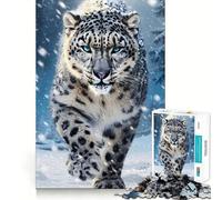 Puzzle Léopard des neiges 1000 pièces pour Adultes, Jeu de réflexion, Lien Familial, découpe de précision, Cadeau créatif (38x26cm)