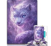 Puzzle Léopard des Neiges Fantastique pour Adolescents, 1000 Pièces, Jouet Éducatif et Apprentissage, Idéal comme Cadeau pour Toute la Famille (38x26cm)