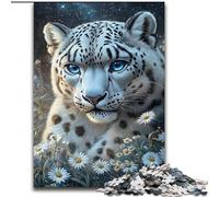 Puzzle Léopard des Neiges pour Adultes et Adolescents, Jouet de Divertissement Familial Idéal comme Cadeau pour Toute la Famille (26x38cm)